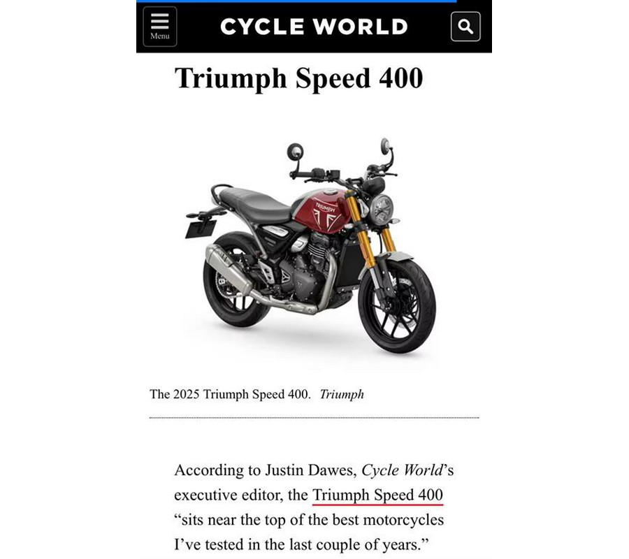2026 Triumph Speed 400