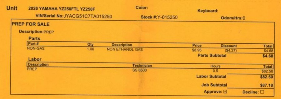 2026 Yamaha YZ250F Team Yamaha Blue