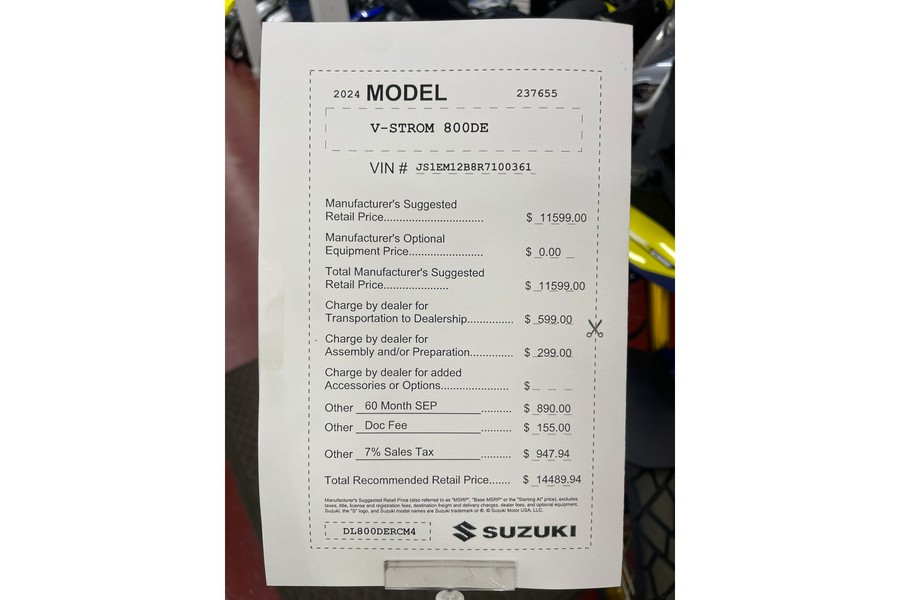 2024 Suzuki V-STROM 800DE