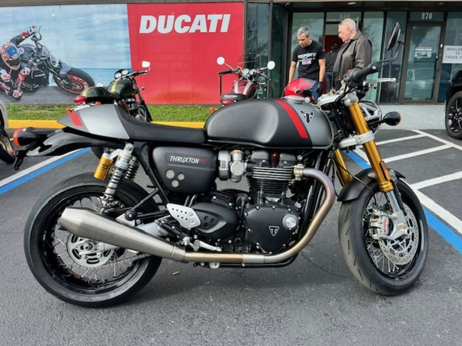 2022 Triumph Thruxton RS Matte Storm Grey and Silver Ice