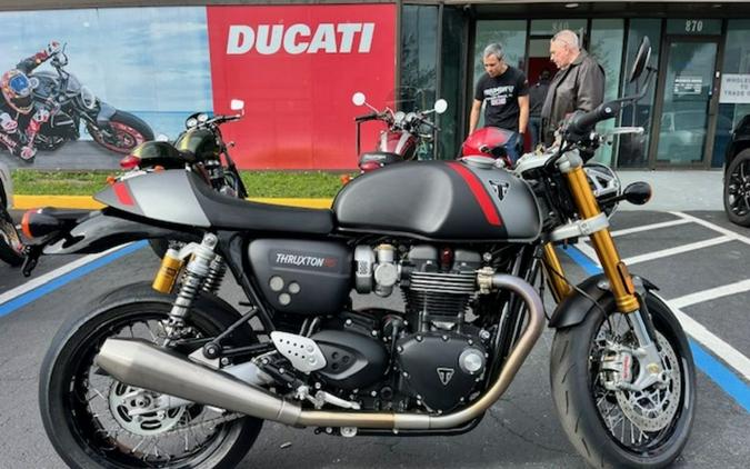 2022 Triumph Thruxton RS Matte Storm Grey and Silver Ice