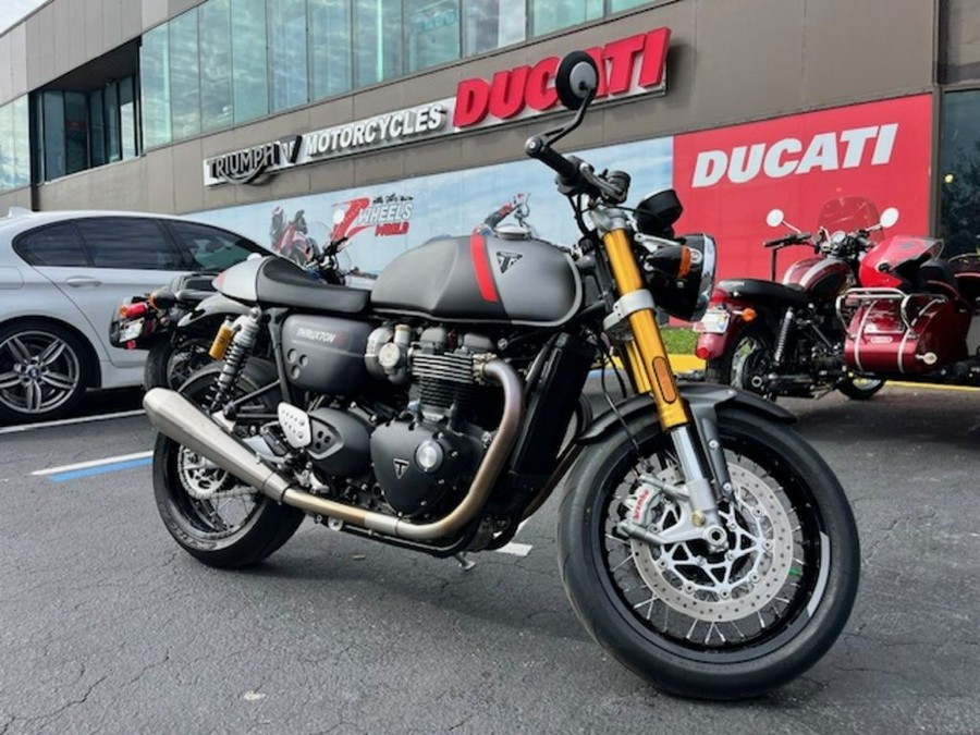 2022 Triumph Thruxton RS Matte Storm Grey and Silver Ice