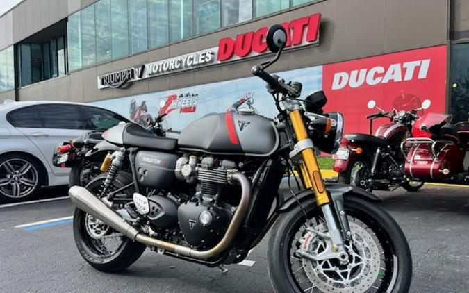 2022 Triumph Thruxton RS Matte Storm Grey and Silver Ice