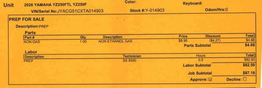 2026 Yamaha YZ250F Team Yamaha Blue