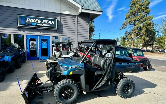 2025 Polaris Industries RANGER XP 1000 PREMIUM BLUE SLATE METALLIC SMOKE with PLOW