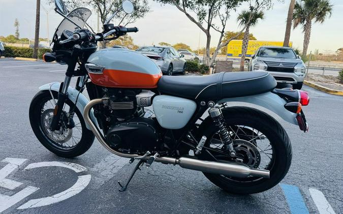 2023 Triumph Bonneville T100 Meriden Blue Tangerine