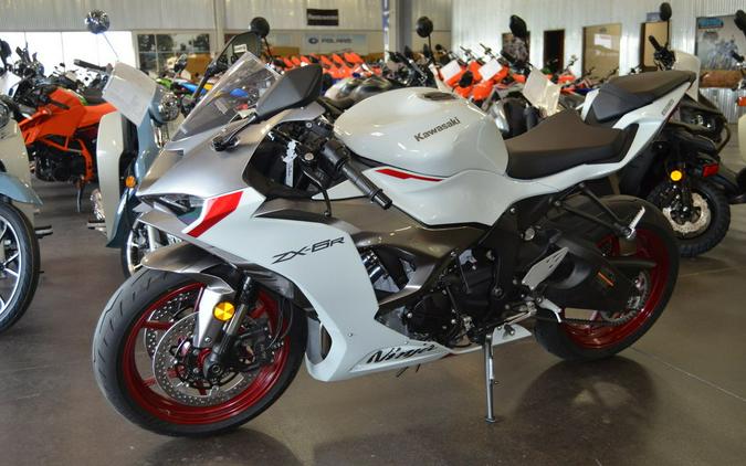 2024 Kawasaki Ninja® ZX™-6R Pearl Robotic White/Metallic Graphite Gray