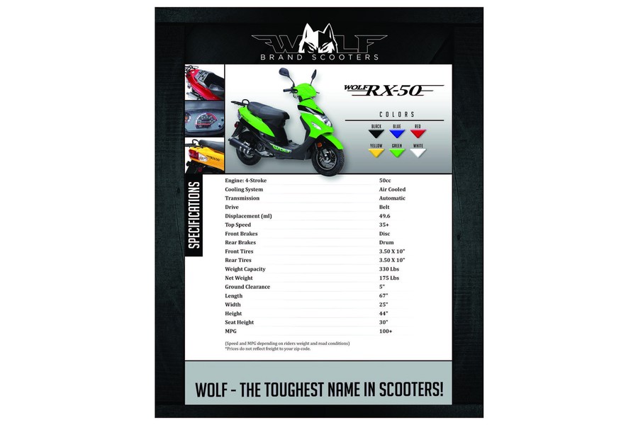 2024 Wolf Brand Scooters RX-50