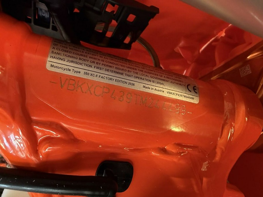 2026 KTM 350 XC-F Factory Edition