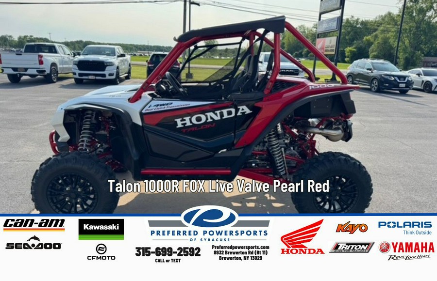 2024 Honda Talon 1000R FOX Live Valve Pearl Red