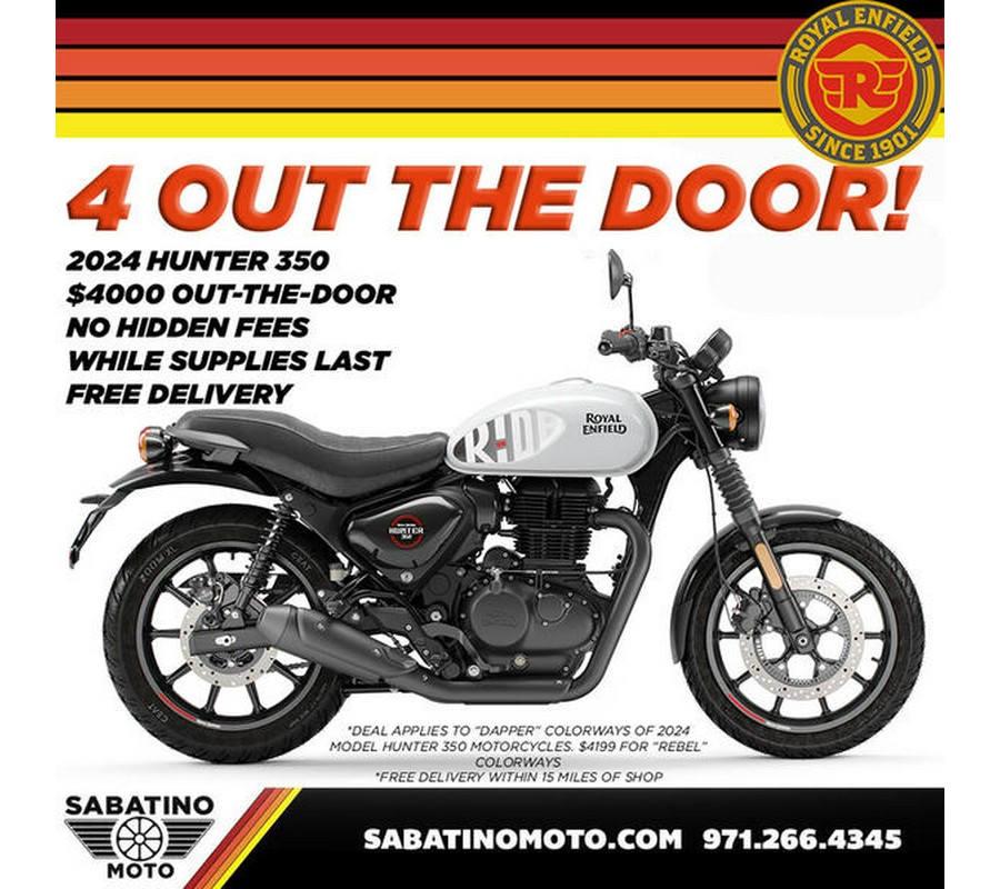 2024 Royal Enfield Hunter 350 Dapper White