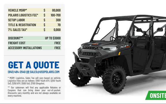 2024 Polaris Industries Ranger® Crew XP 1000 Premium Super Graphite w/ Orange Burst Accents