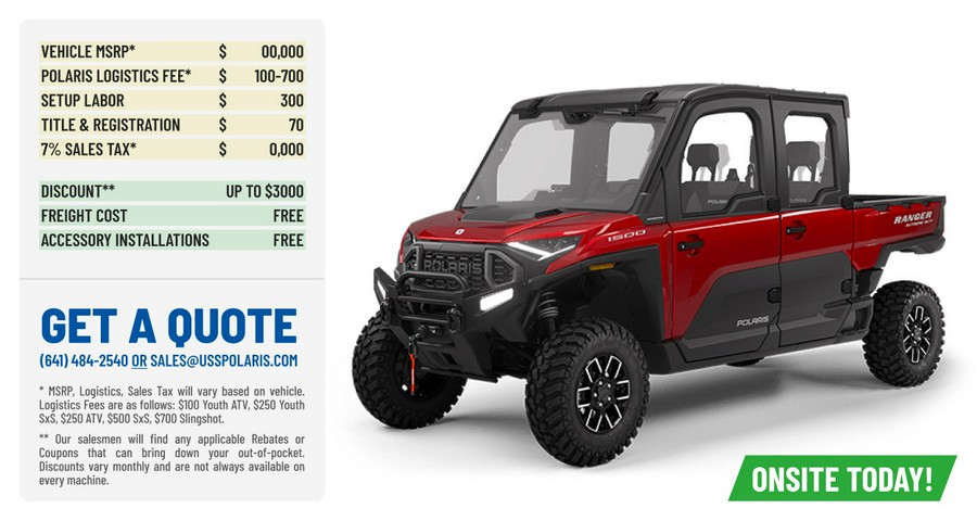 2024 Polaris Industries Ranger Crew XD 1500 Northstar Ed. Ultimate 6 Sunset Red