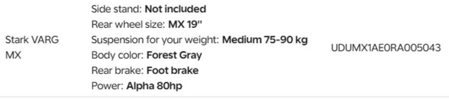 2024 Stark VARG Alpha MX 19"_80HP