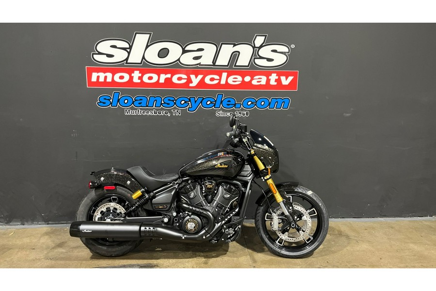 2026 Indian Motorcycle 101 SCOUT, ONYX BLACK CRYSTAL W/ GRFX, 49ST Base