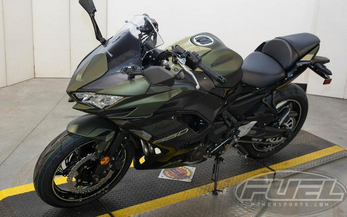 2024 Kawasaki Ninja 650 ABS Metallic Covert Green/Metallic Spar