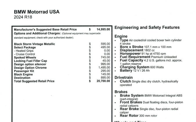 2024 BMW R18 Inventory