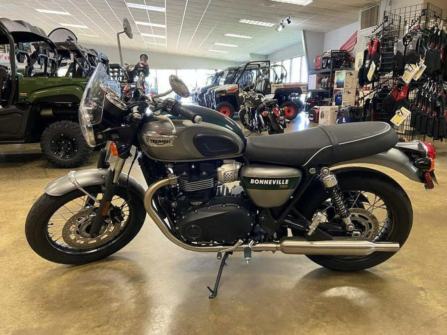 2022 Triumph Bonneville T100 Gold Line Silver Ice / Competition Green