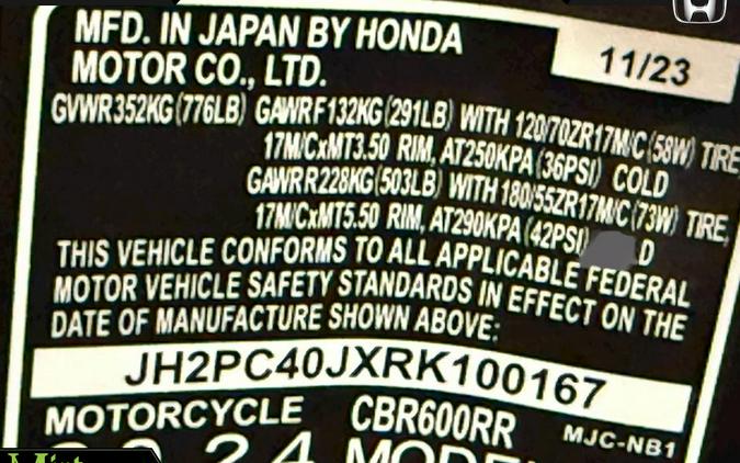 2024 Honda CBR600RR