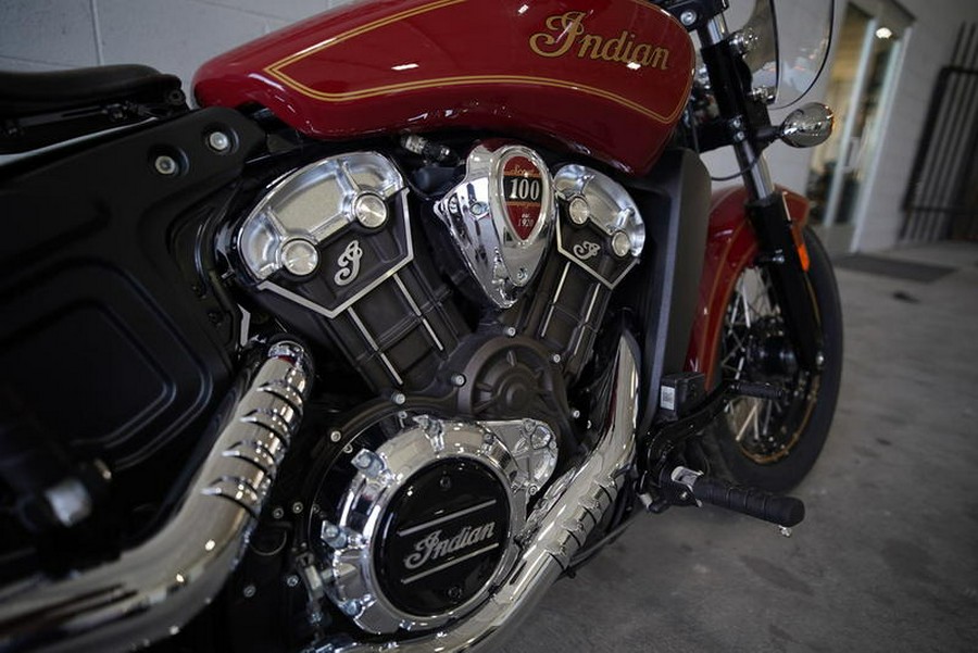 2020 Indian Motorcycle® Scout® 100th Anniversary Indian Red with Gold trim