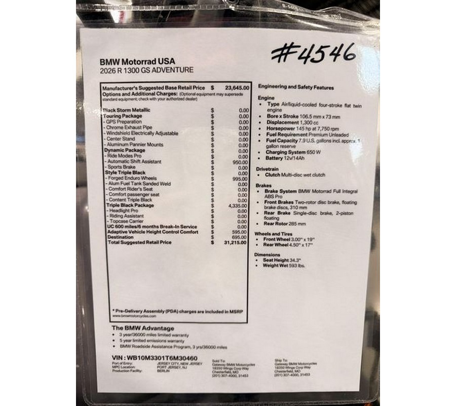 New 2026 BMW R 1300 GS Adventure