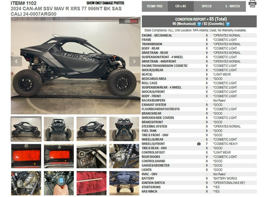 2024 Can-Am Maverick R X rs With SMART-SHOX
