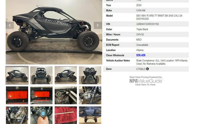 2024 Can-Am Maverick R X rs With SMART-SHOX