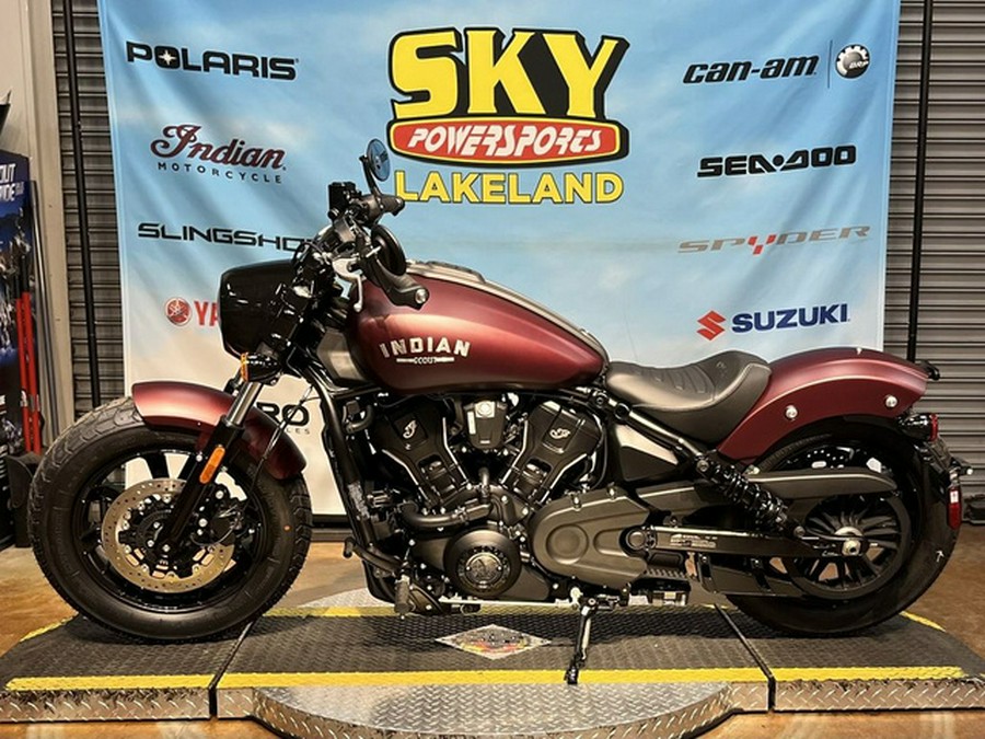 2026 Indian Scout Bobber Maroon Metallic Smoke
