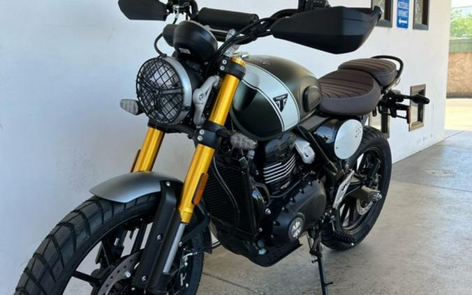 2024 Triumph Scrambler 400 X Matte Khaki Green / Fusion White