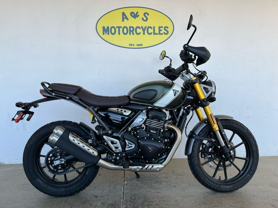 2024 Triumph Scrambler 400 X Matte Khaki Green / Fusion White