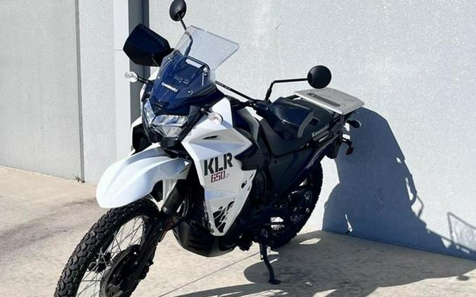 2025 Kawasaki KLR 650 Pearl Crystal WhiteMetallic Carbon Gray