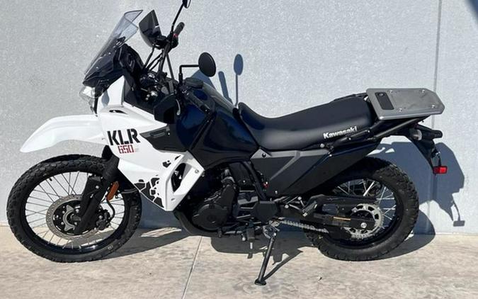 2025 Kawasaki KLR 650 Pearl Crystal WhiteMetallic Carbon Gray