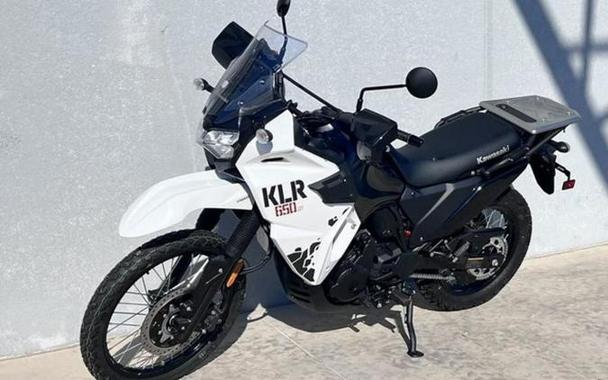 2025 Kawasaki KLR 650 Pearl Crystal WhiteMetallic Carbon Gray
