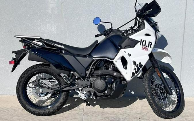 2025 Kawasaki KLR 650 Pearl Crystal WhiteMetallic Carbon Gray