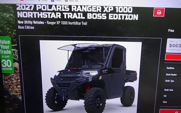 2027 Polaris Ranger XP 1000 NorthStar Trail Boss Edition