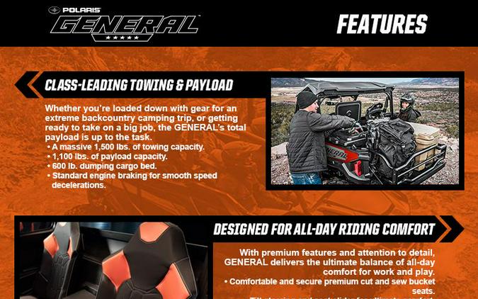 2018 Polaris® General™ 1000 EPS Ride Command™ Edition Matte Sunset Red