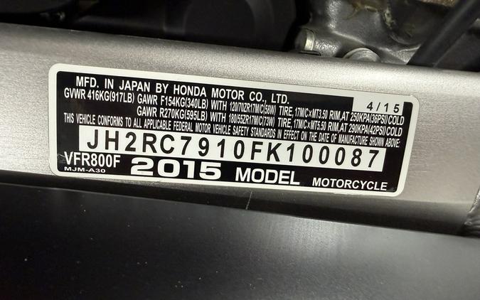 2015 Honda Interceptor