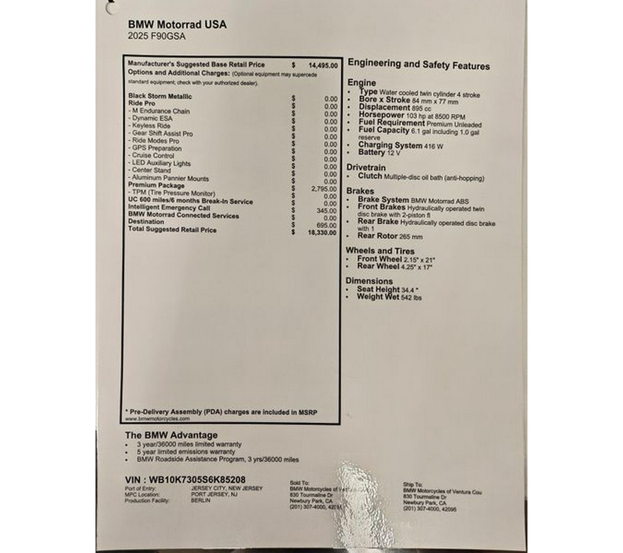 2025 BMW F 900 GS Adventure