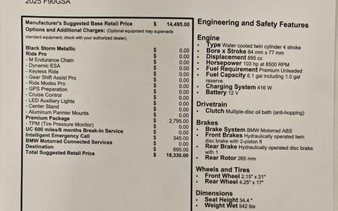 2025 BMW F 900 GS Adventure