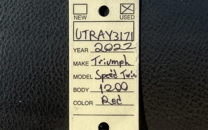 2022 Triumph Speed Twin Red Hopper 1200