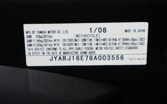 2008 Yamaha Motor Corp., USA YZF-R6