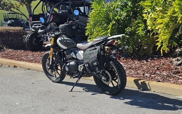 2024 Triumph Scrambler 400 X Matte Khaki Green / Fusion White Phantom Black Silver Ice