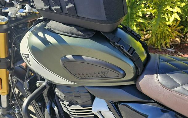 2024 Triumph Scrambler 400 X Matte Khaki Green / Fusion White Phantom Black Silver Ice