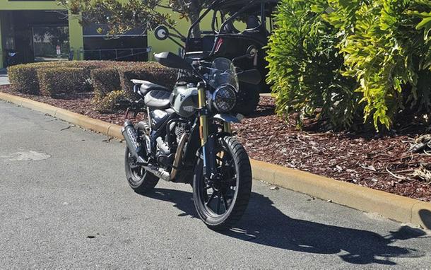 2024 Triumph Scrambler 400 X Matte Khaki Green / Fusion White Phantom Black Silver Ice