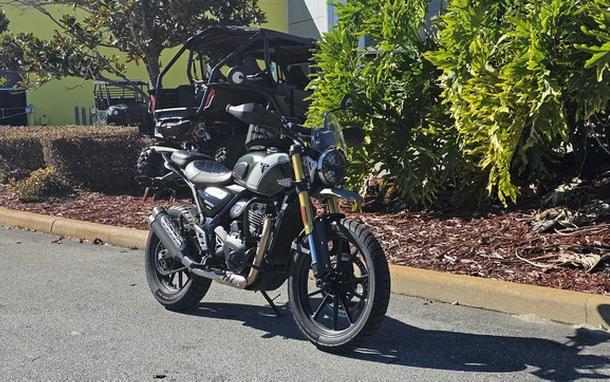 2024 Triumph Scrambler 400 X Matte Khaki Green / Fusion White Phantom Black Silver Ice
