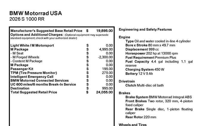 2026 BMW S 1000 RR