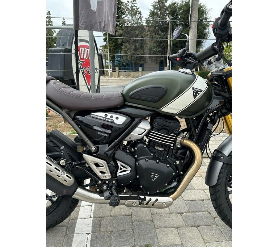 2024 Triumph Scrambler 400 X Matte Khaki Green / Fusion White