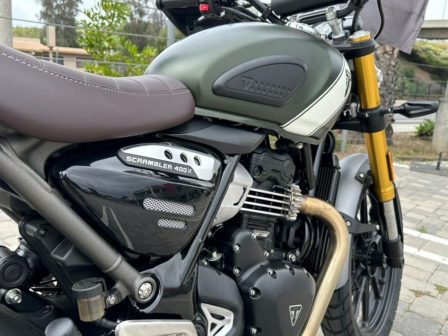 2024 Triumph Scrambler 400 X Matte Khaki Green / Fusion White