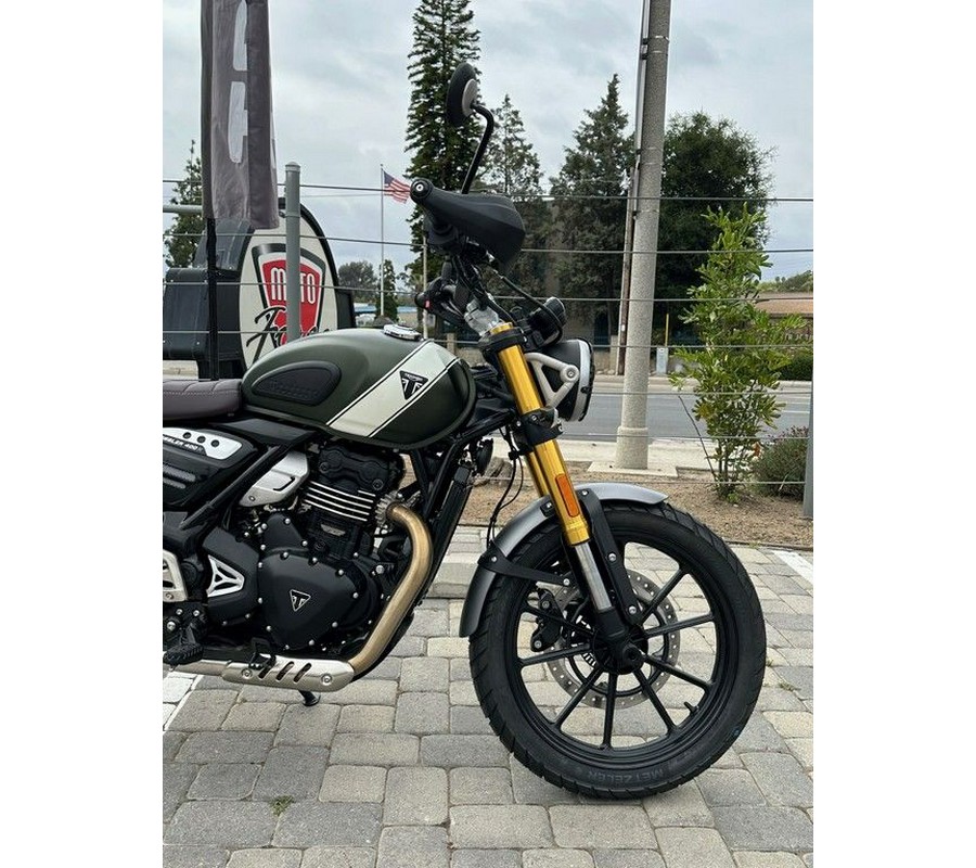 2024 Triumph Scrambler 400 X Matte Khaki Green / Fusion White