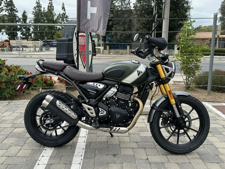 2024 Triumph Scrambler 400 X Matte Khaki Green / Fusion White